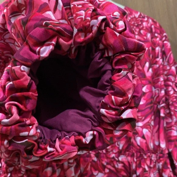 Kika Vargas x Target Pink Mum Floral Scallop Back Peplum Blouse Size 1X - Picture 6 of 14